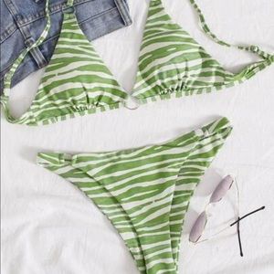 Green Zebra Bikini